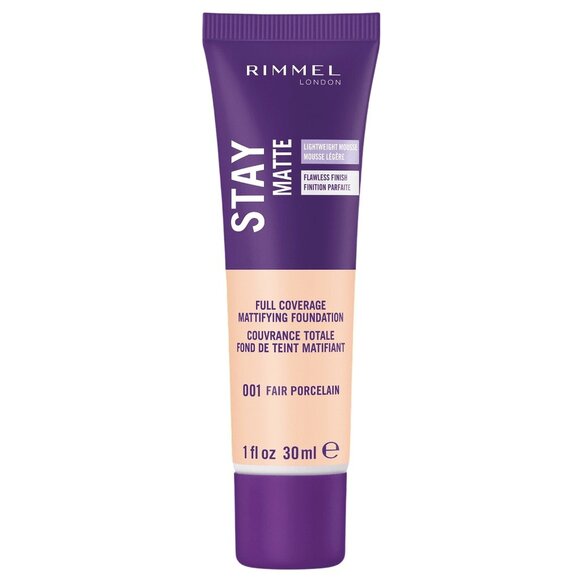 Rimmel London 001 Fair Porcelain Stay Matte Foundation 1 fl oz Full Coverage NEW - Picture 1 of 4